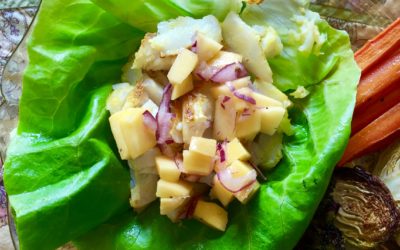 Lettuce Wrapped Fish Tacos with mango salsa